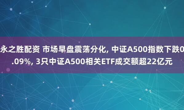 永之胜配资 市场早盘震荡分化, 中证A500指数下跌0.09%, 3只中证A500相关ETF成交额超22亿元